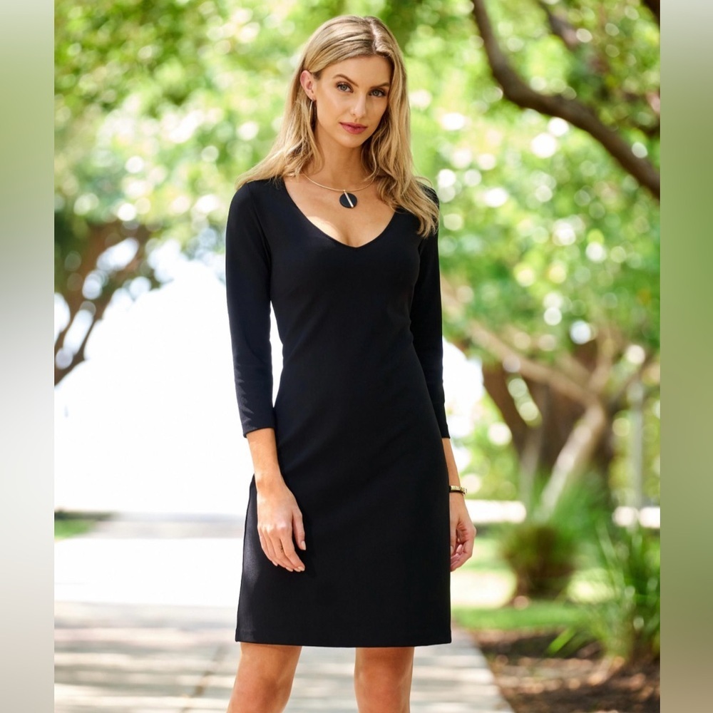Boston Proper Beyond Travel Navy Blue Dress 2